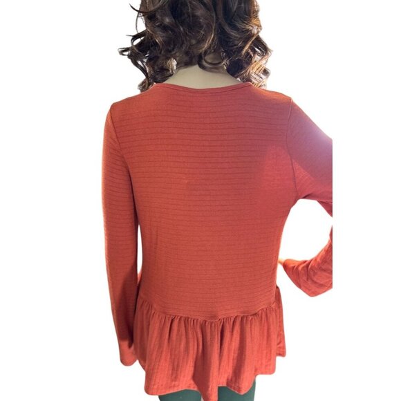 (5 for $25) Live‎ in the Moment Long Sleeve Peplum Knit Top size L NWT - Picture 3 of 6